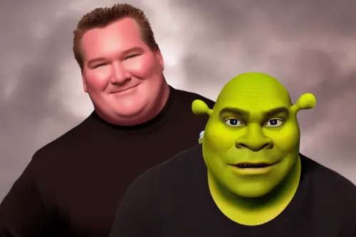 Generated image of Steve Harwell and Shrek